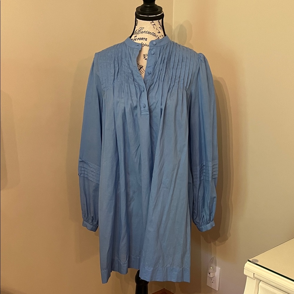 Michael Kors Blue Pleated Dress